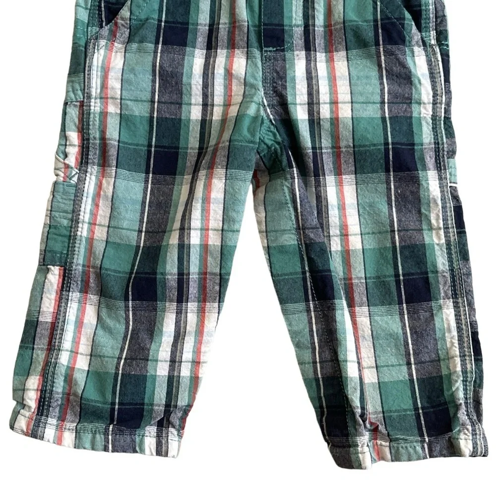 Oshkosh B’gosh Baby Plaid Overalls Size 12 Months Cotton